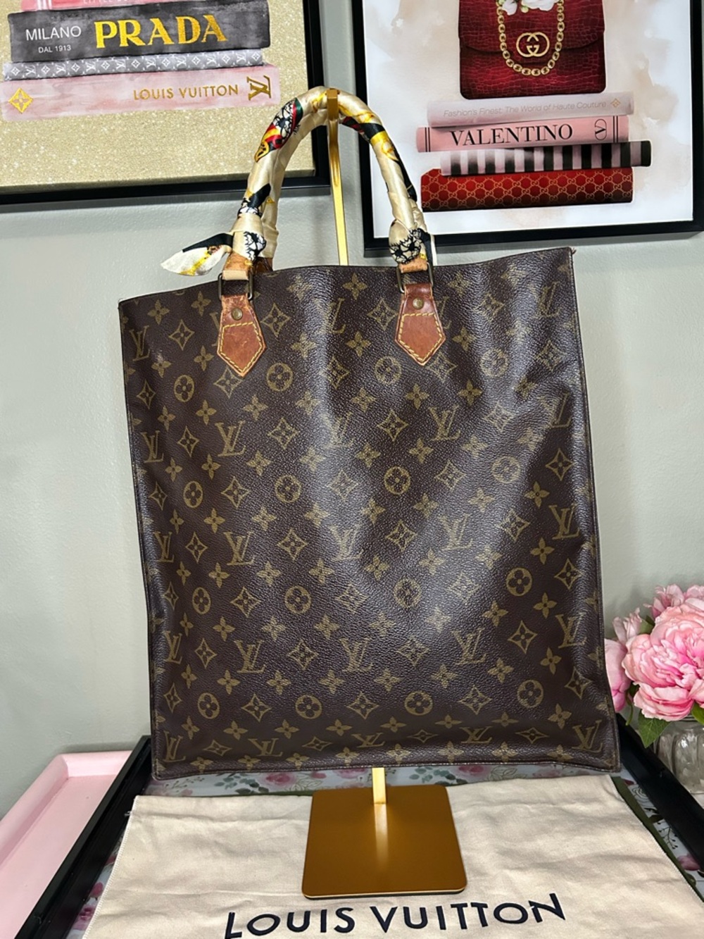 Louis Vuitton Monogram Sac Plat (Vintage Tote - Picture 2 of 10